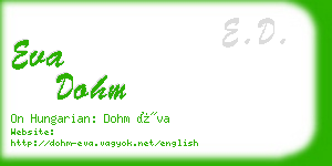 eva dohm business card